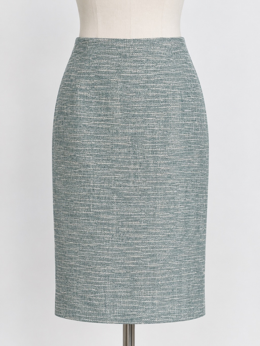 Lafayette 148 Classic Green and White Sheen Pencil Skirt, size 14.